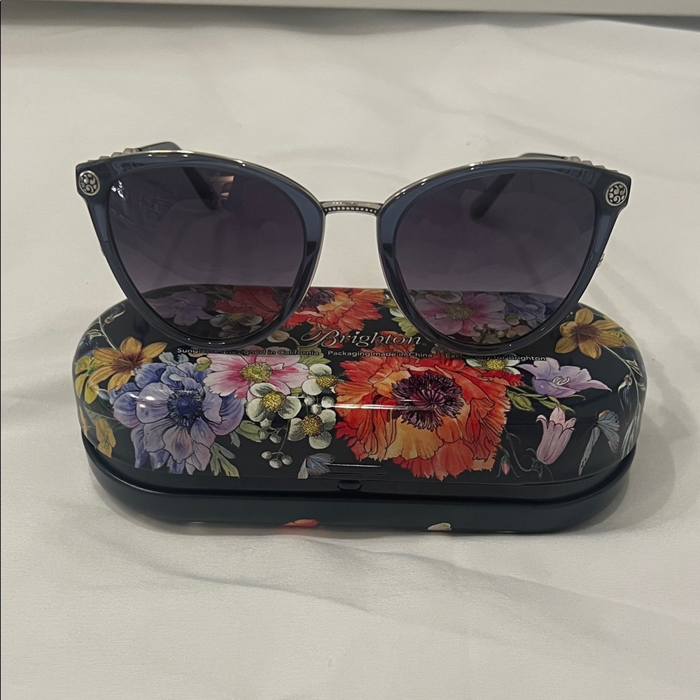 Brighton Elora Jeweled Women's Sunglasses with Floral Case